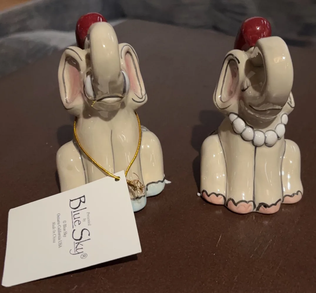 Blue Sky Elephant Figurines - Set of 2 thumbnail