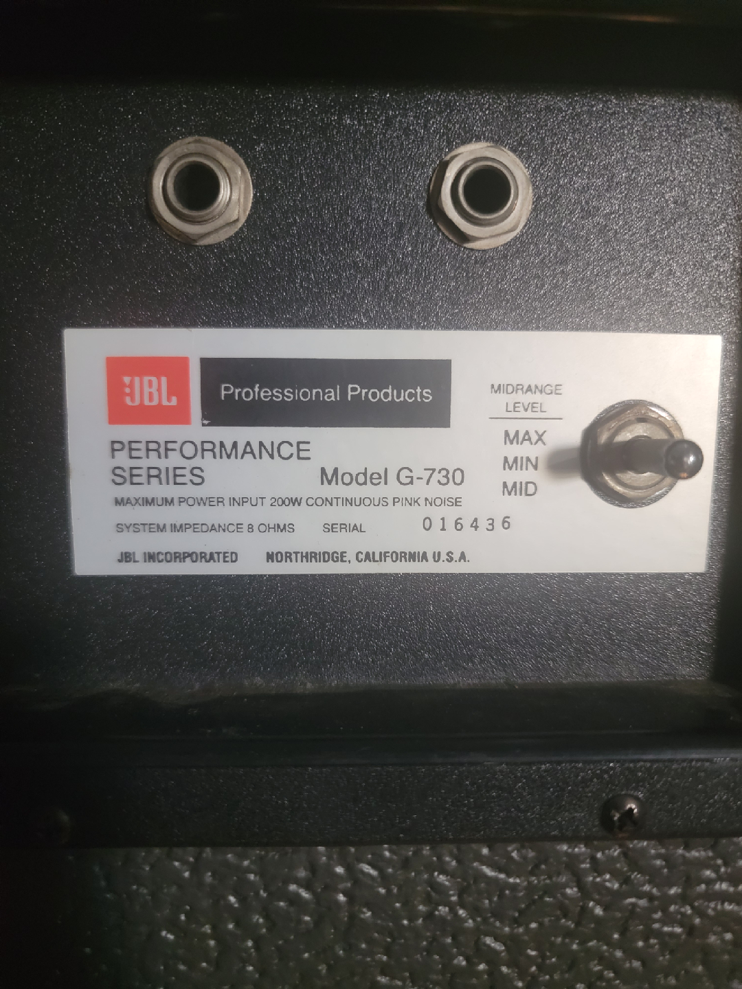 JBL Performance Series G-730 Speaker - photo 5