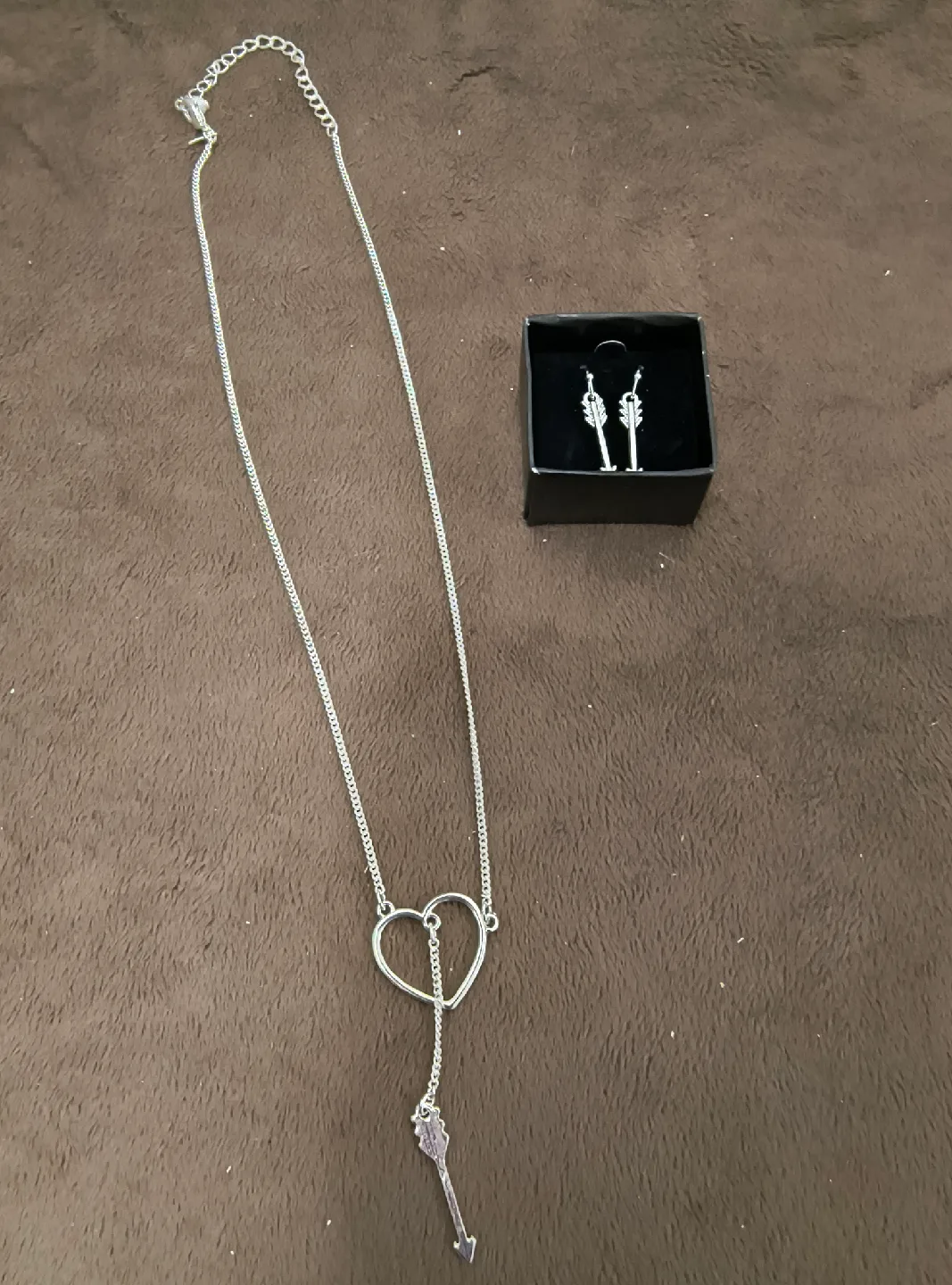 Necklace and Earrings Set - Silver Tone thumbnail