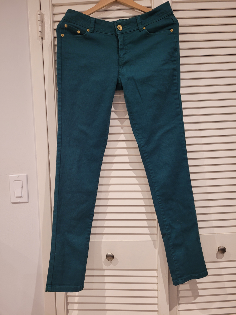 Women Green Jeans size 9 - photo 2