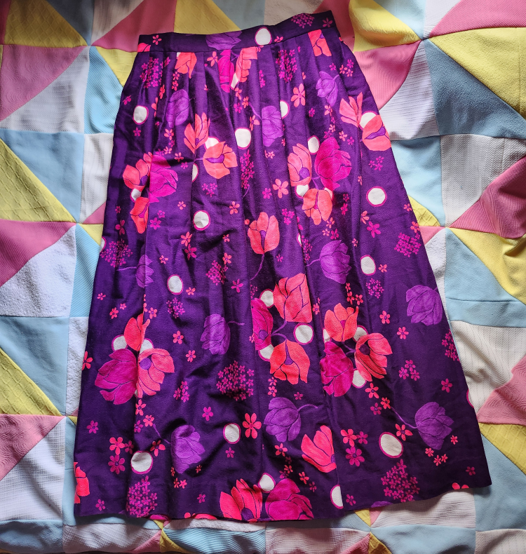 70s floral maxi skirt