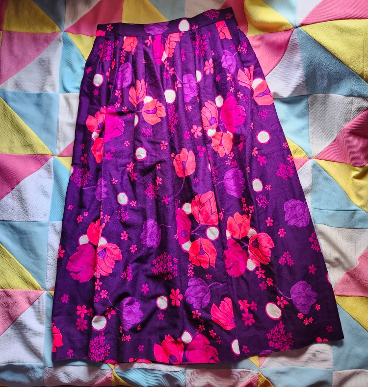 70s floral maxi skirt thumbnail