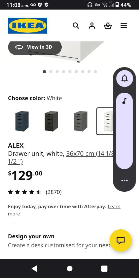 IKEA Alex Drawer Unit, White, 36x70 cm image indicator(3)