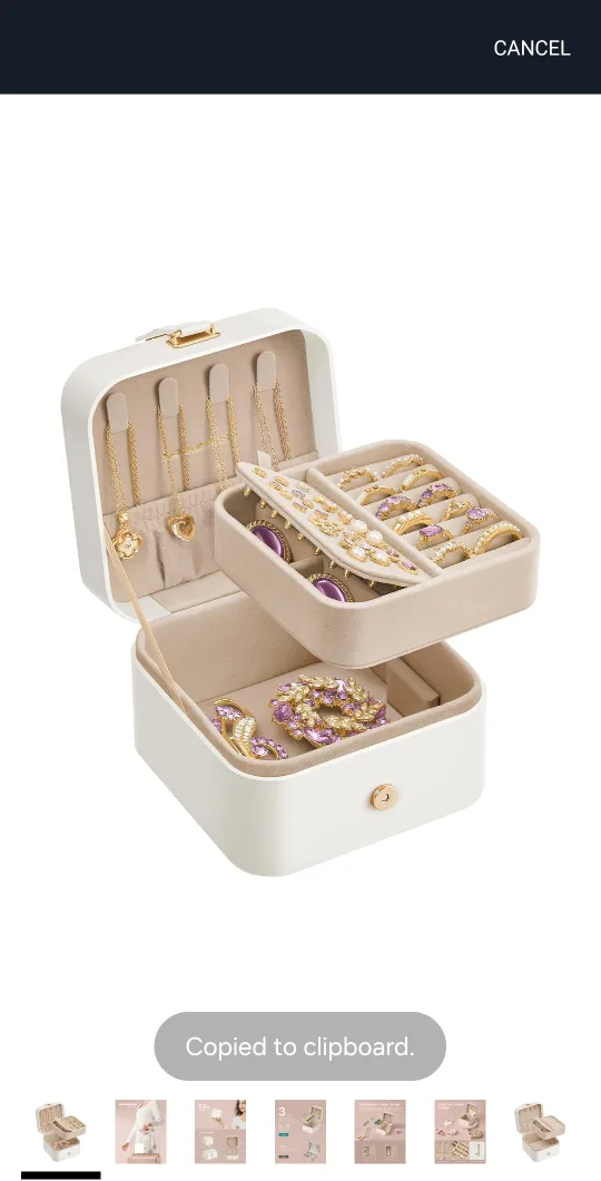 SONGMICS Small Jewelry Box - White thumbnail