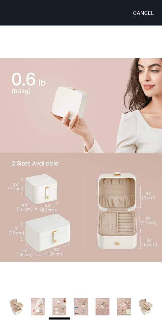 SONGMICS Small Jewelry Box - White - photo 3