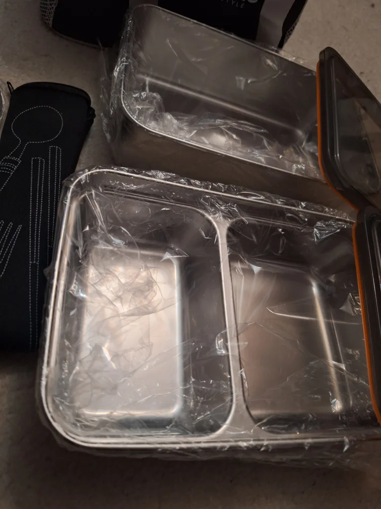 NEW Large Stainless Steel Bento Lunch Box Set 🍴 image indicator(2)