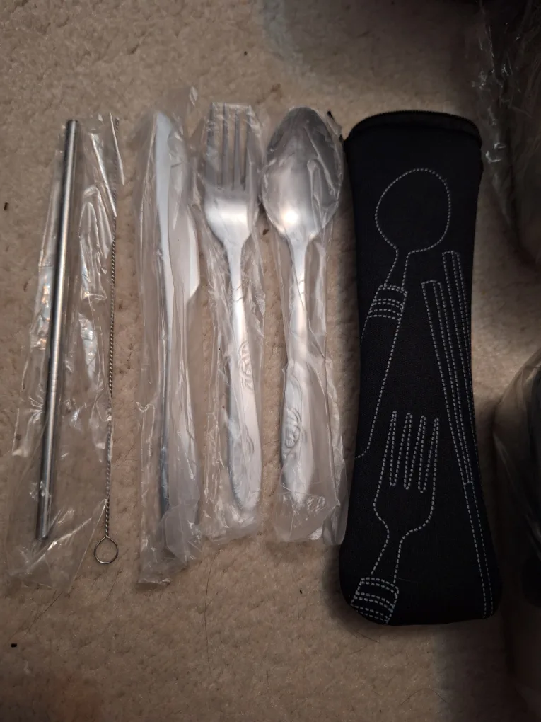 NEW Large Stainless Steel Bento Lunch Box Set 🍴 image indicator(3)