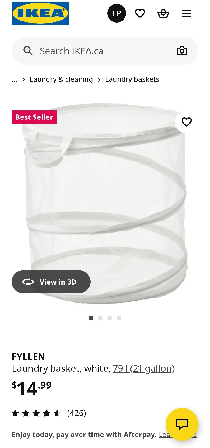 $5 - IKEA Laundry Basket - White thumbnail