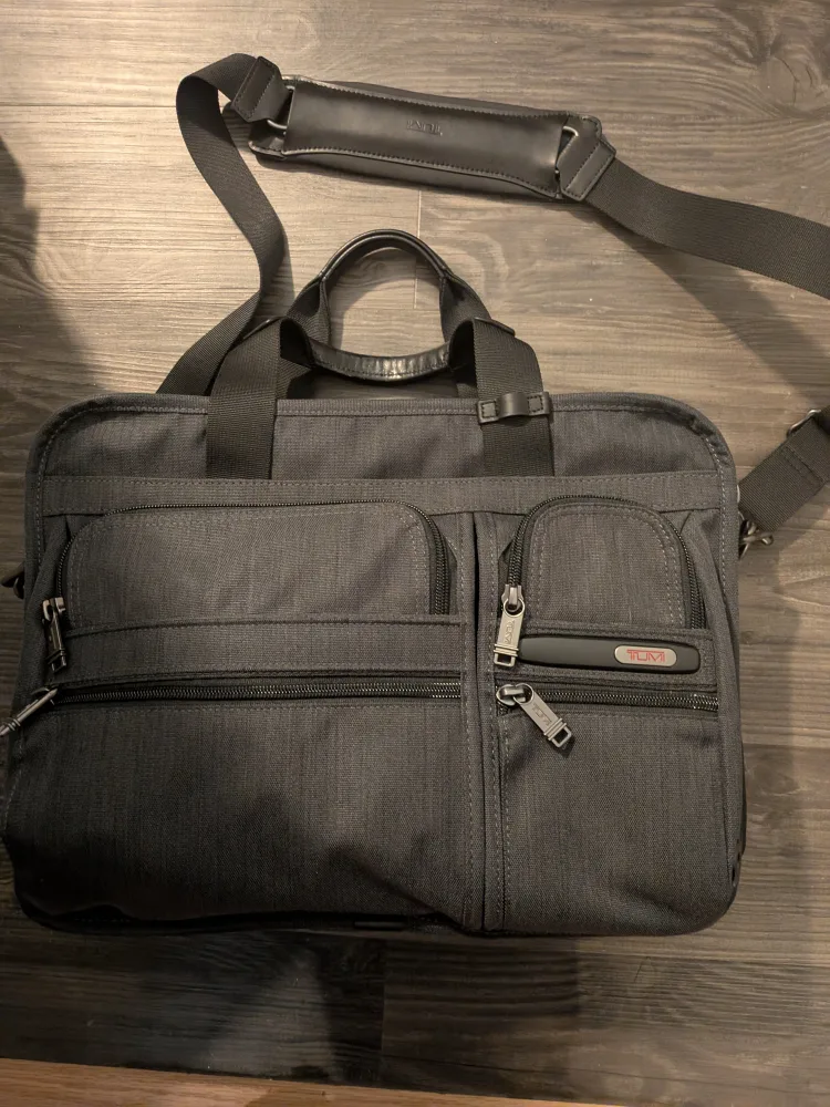 TUMI Alpha Expandable Organizer Laptop Briefcase - Black/Grey thumbnail