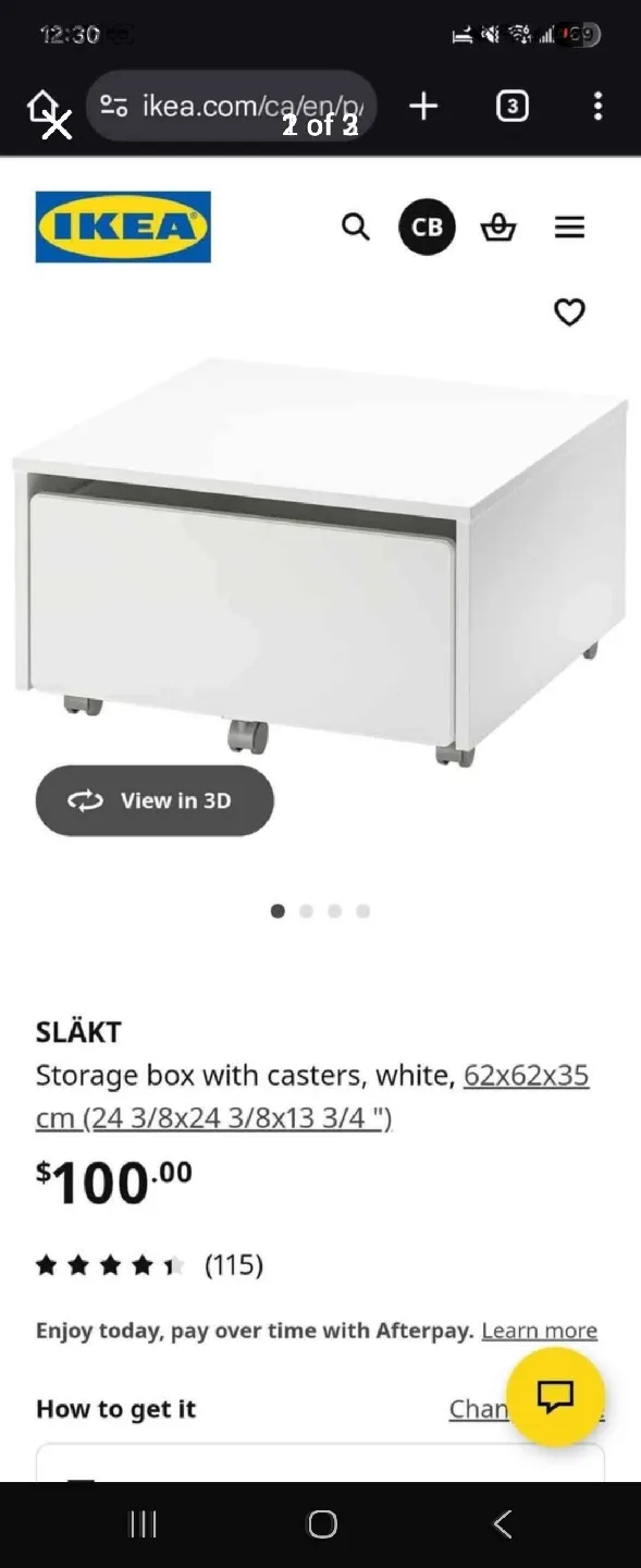 IKEA SLÄKT Storage Box with Casters - White image indicator(2)