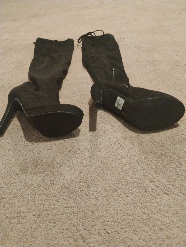 Black Thigh High Boots - Size 8 - photo 2