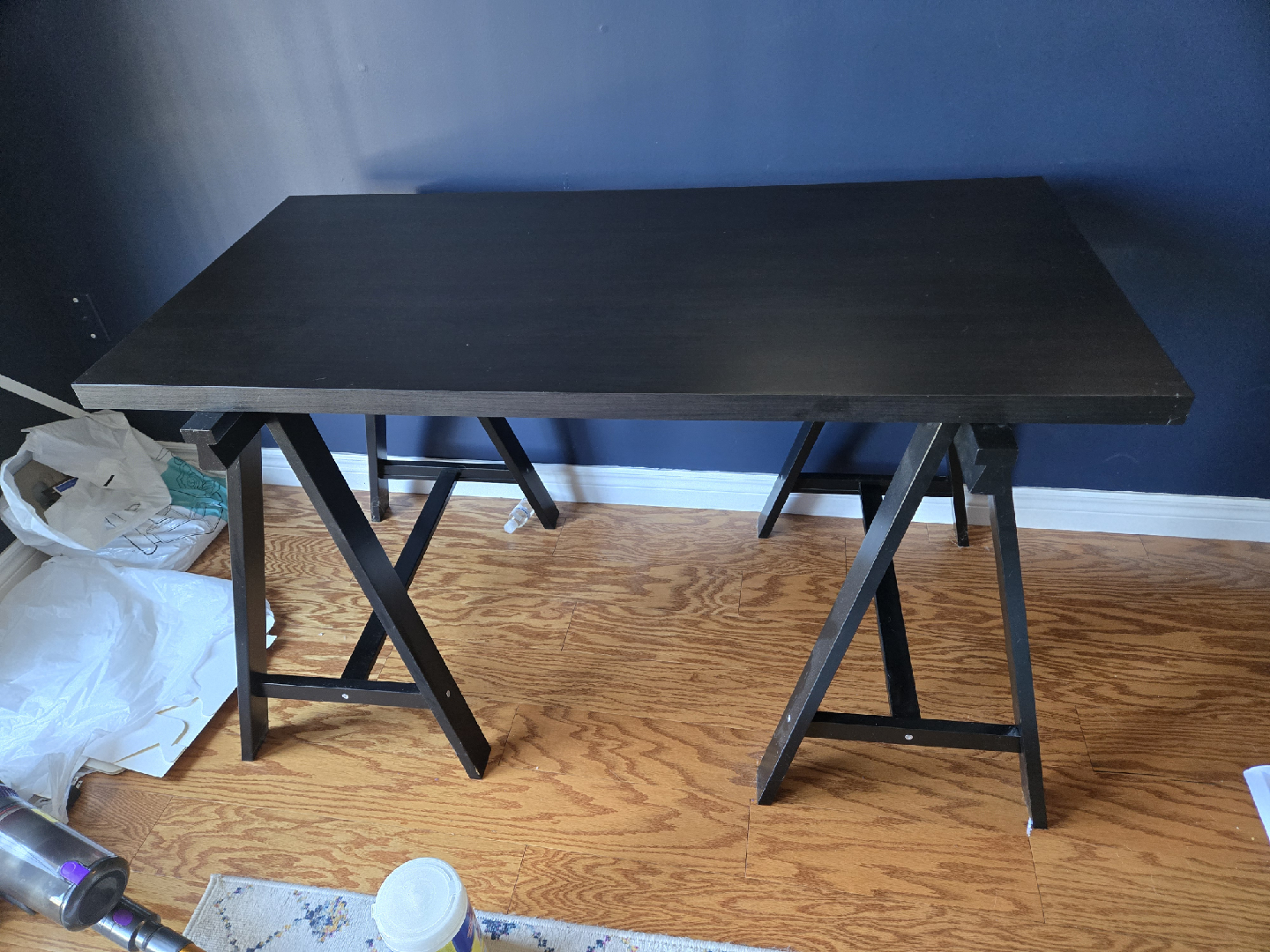 Black trestle desk - photo 3