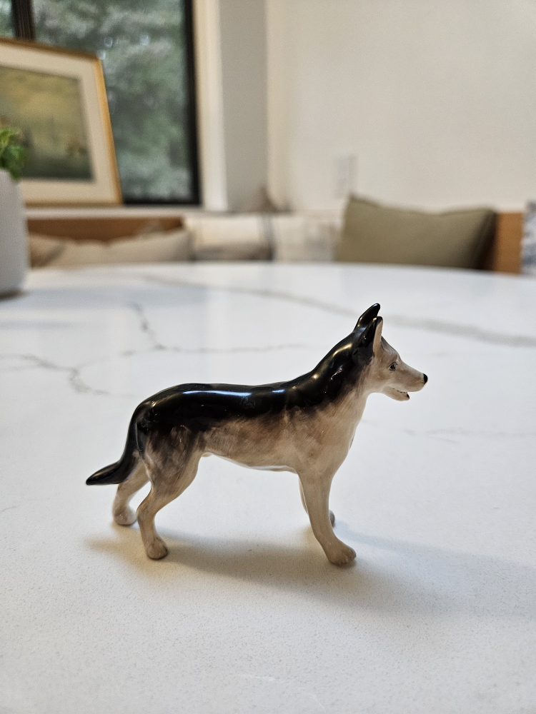 Vintage Ceramic German Shepard Dog Figurine Cottagecore
