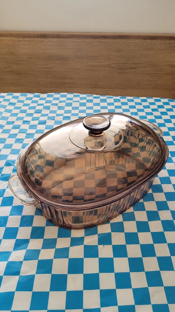 Vision Corning Ware 4L Amber Casserole Dish Pot thumbnail