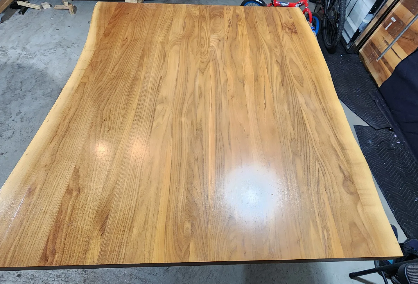 Live Edge Wood Slab Table with Metal Legs