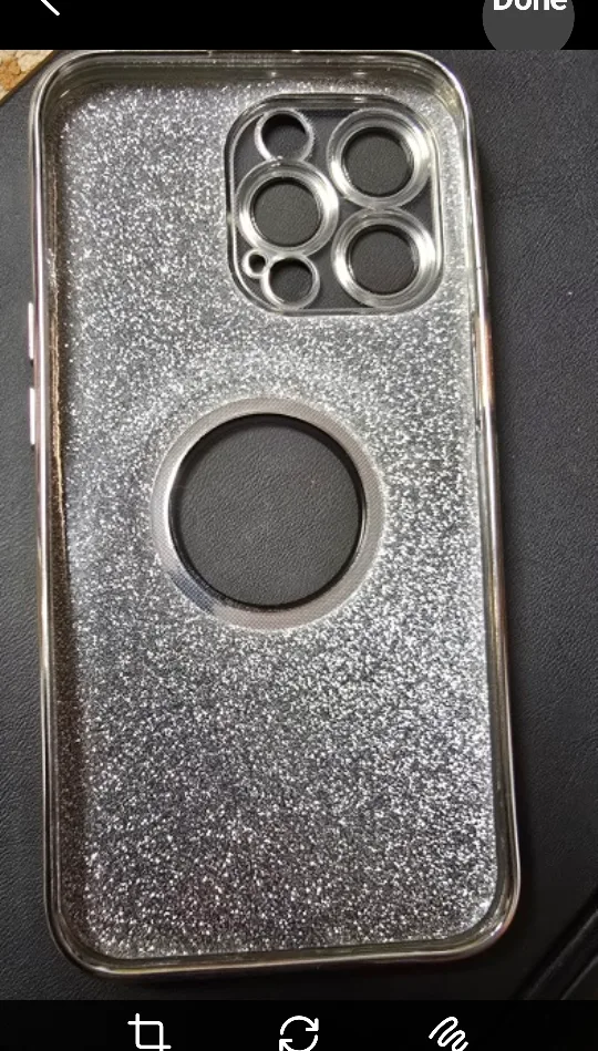 BRAND NEW iPhone Case - Glittery Silver with MagSafe Ring image indicator(3)