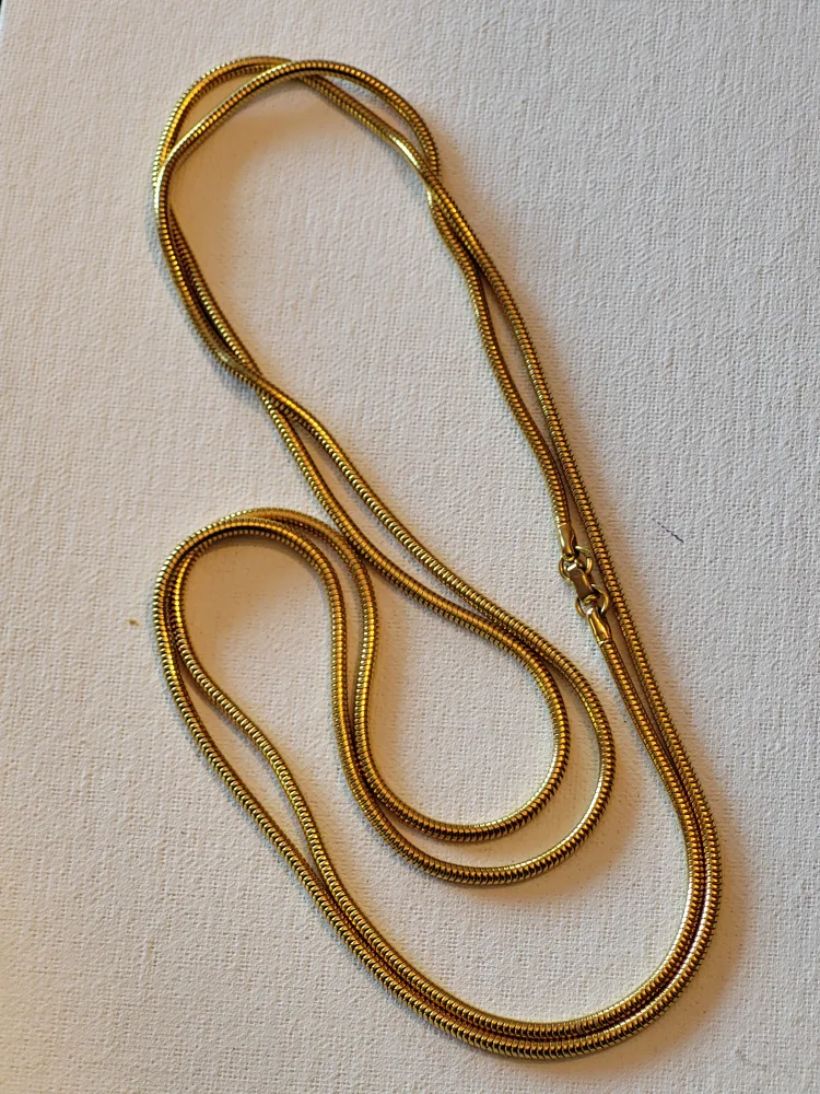 Gold Snake Chain Necklace 50" image indicator(3)