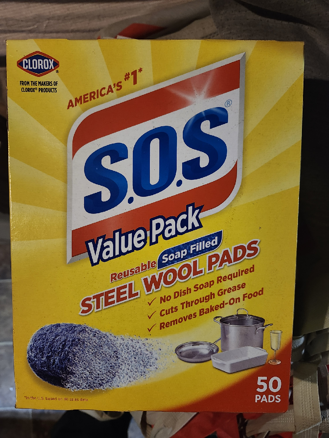 SOS Steel Wool Pads - 50 Pads