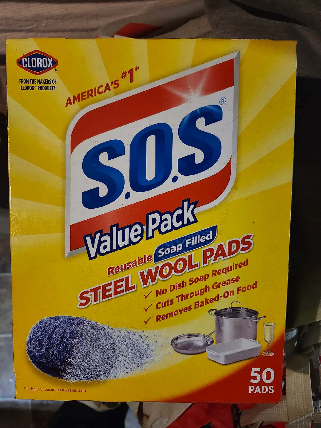 SOS Steel Wool Pads - 50 Pads thumbnail