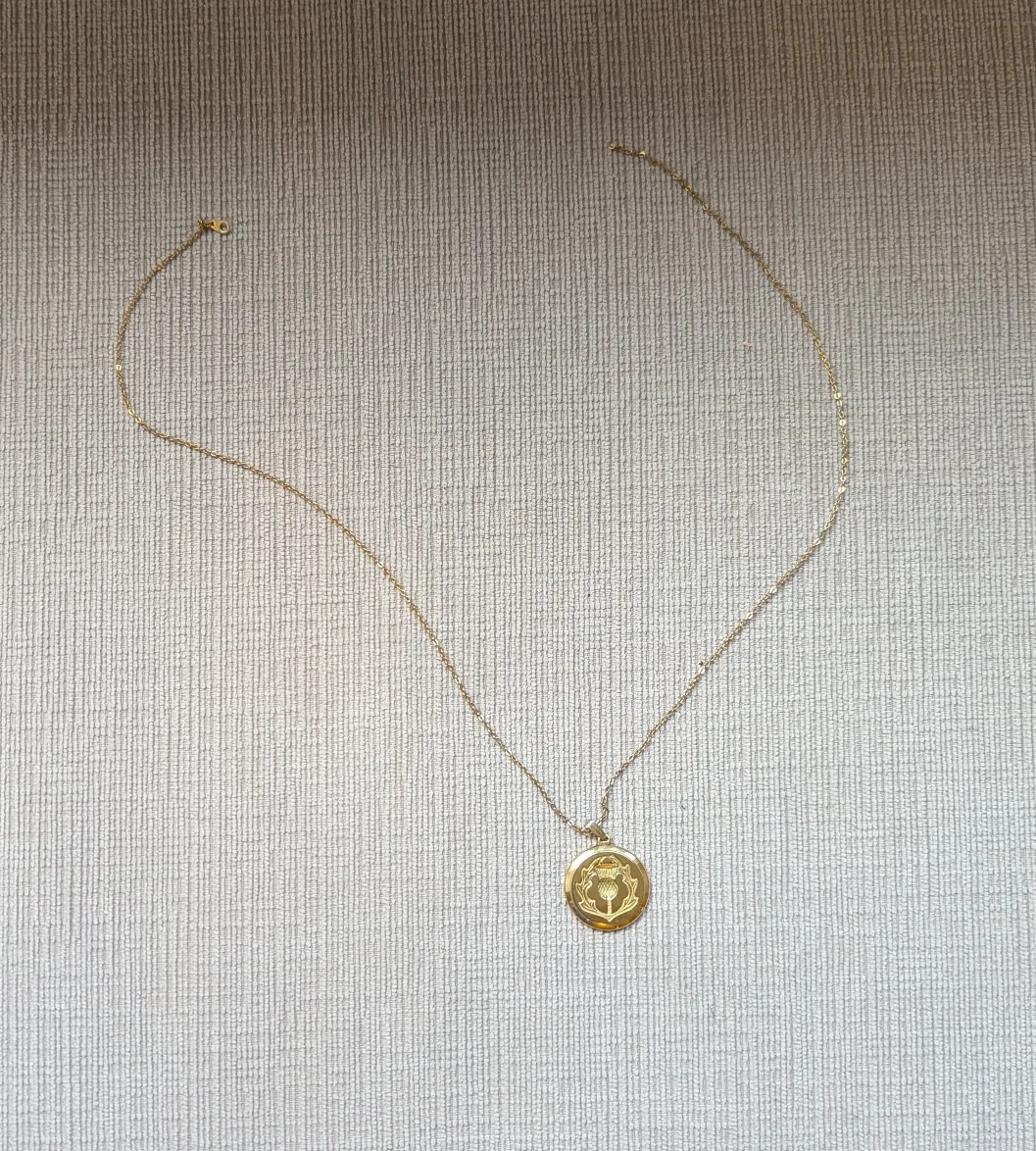 Gold-tone Thistle Pendant Necklace thumbnail
