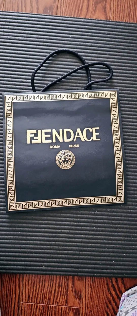 Fendace (Fendi & Versace) Gift Bag - Black & Gold thumbnail