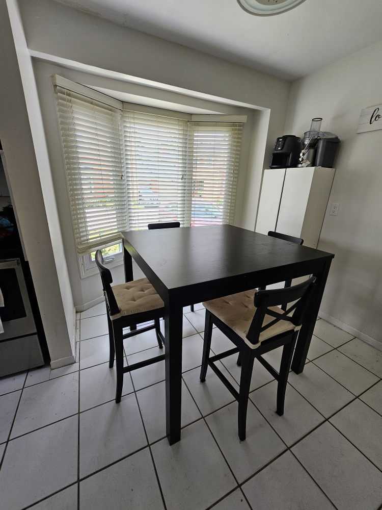 Black Dining Table with 4 Chairs - photo 2