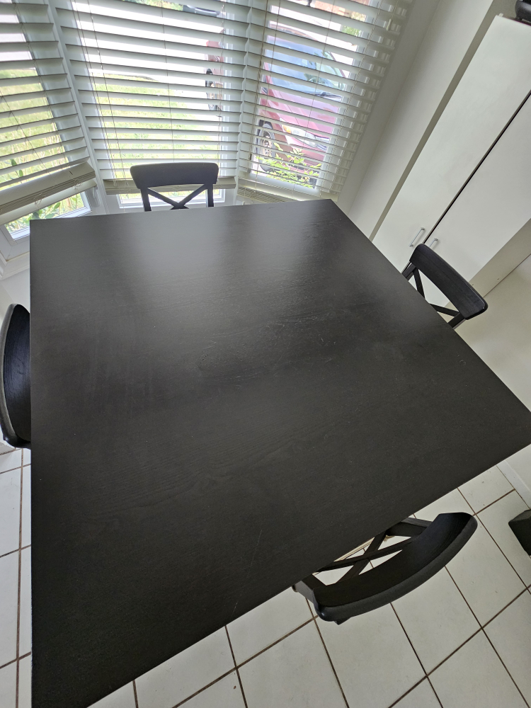 Black Dining Table with 4 Chairs - photo 3
