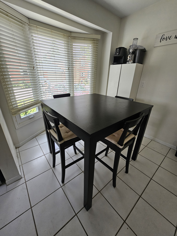 Black Dining Table with 4 Chairs - photo 4