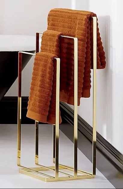 Gold Metal Towel Rack Stand thumbnail