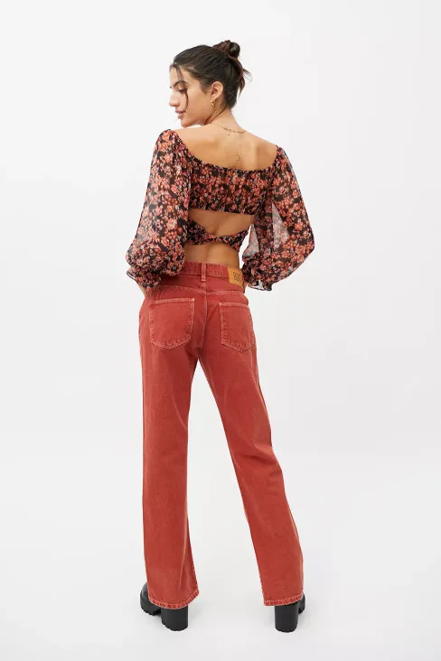 Urban Outfitters Orange Slit Jeans image indicator(3)