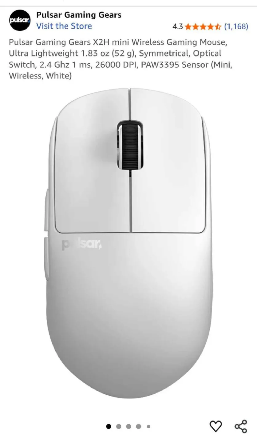 Pulsar Gaming Gears X2H Mini Wireless Mouse - White image indicator(5)