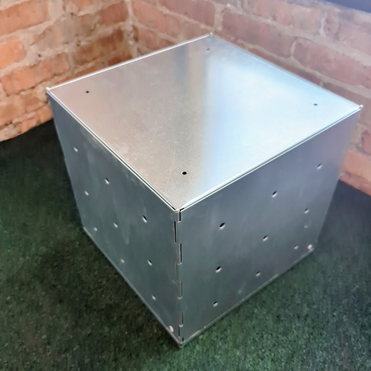 Industrial Loft Metal Cube – Wall-Mountable Storage / Side Table - photo 2