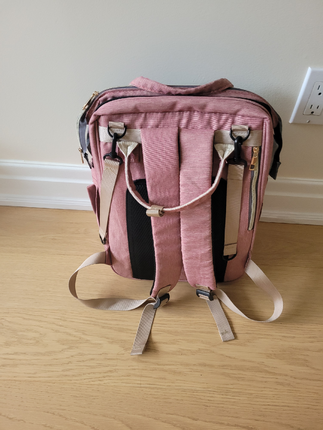 LAND Travelling Diaper Bag Backpack - Pink & Grey - photo 2