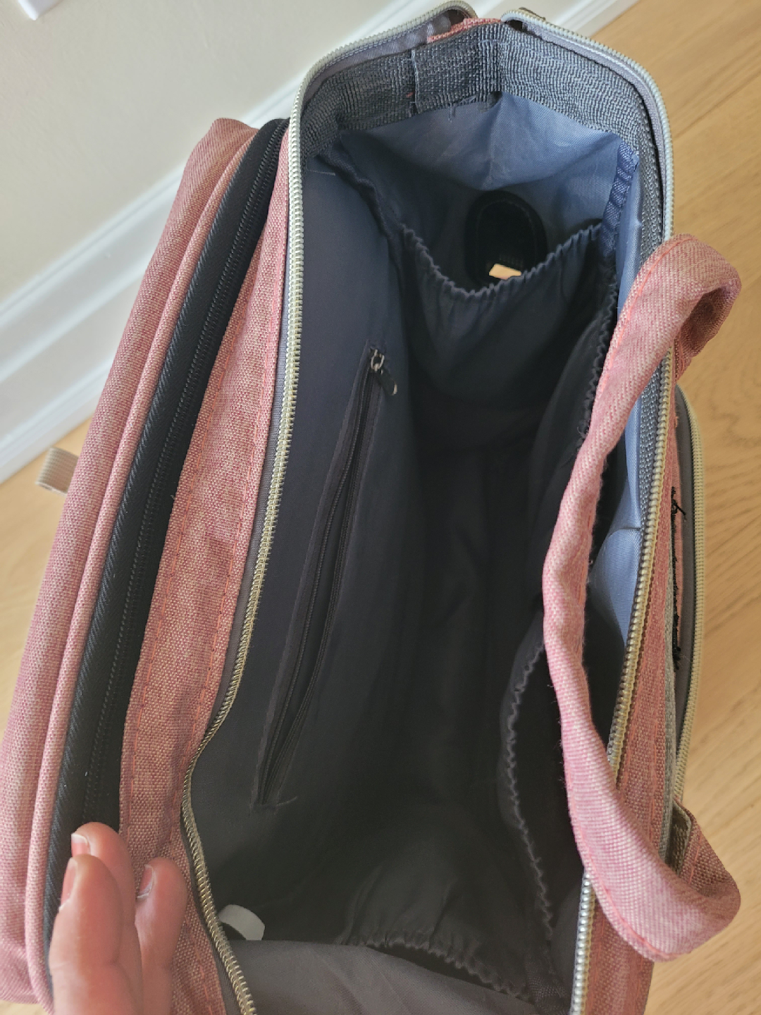 LAND Travelling Diaper Bag Backpack - Pink & Grey - photo 3