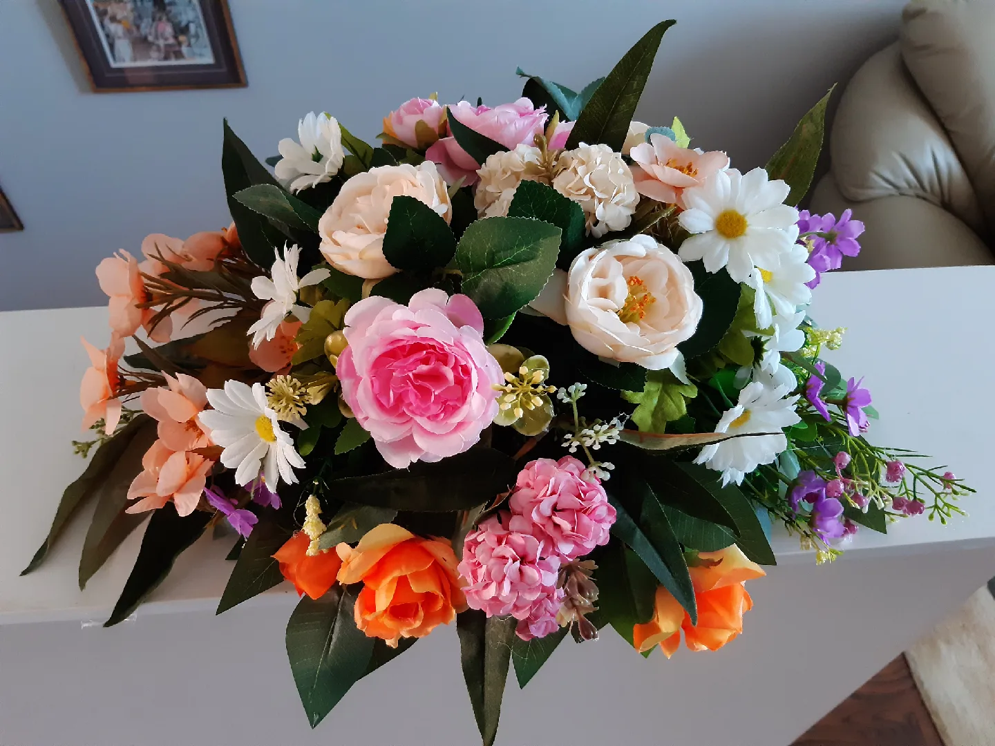 Artificial Floral Arrangement -Grave/Tombstone🧡 thumbnail