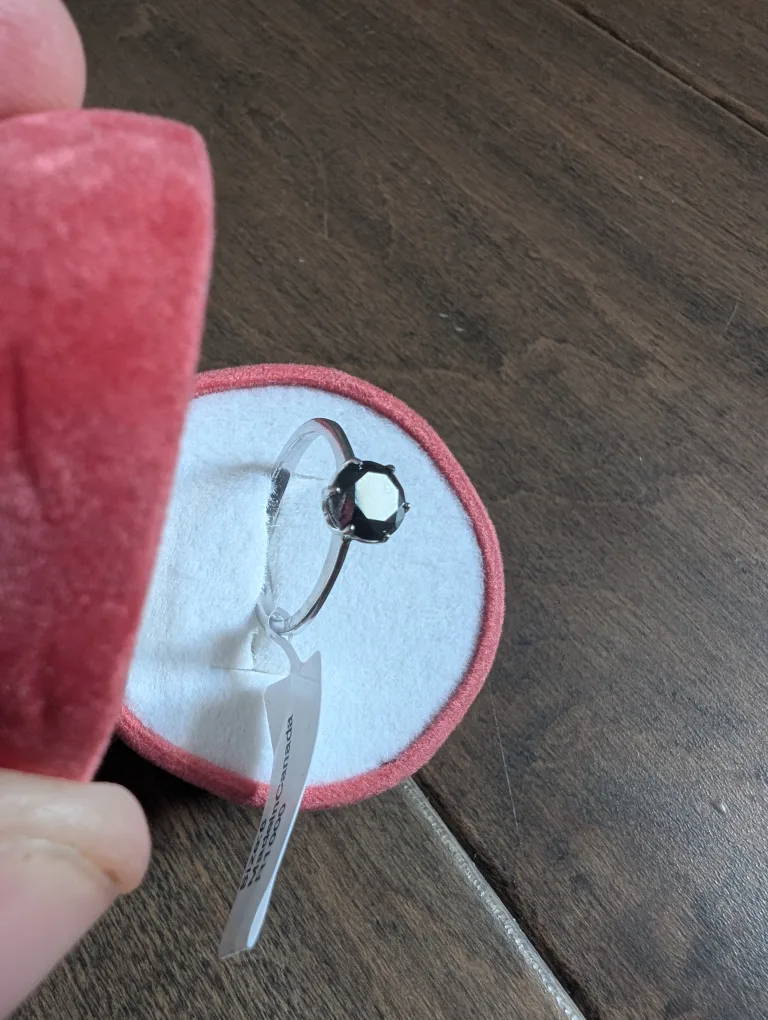 Brand New 14K White Gold Black Diamond Ring For Sale image indicator(5)