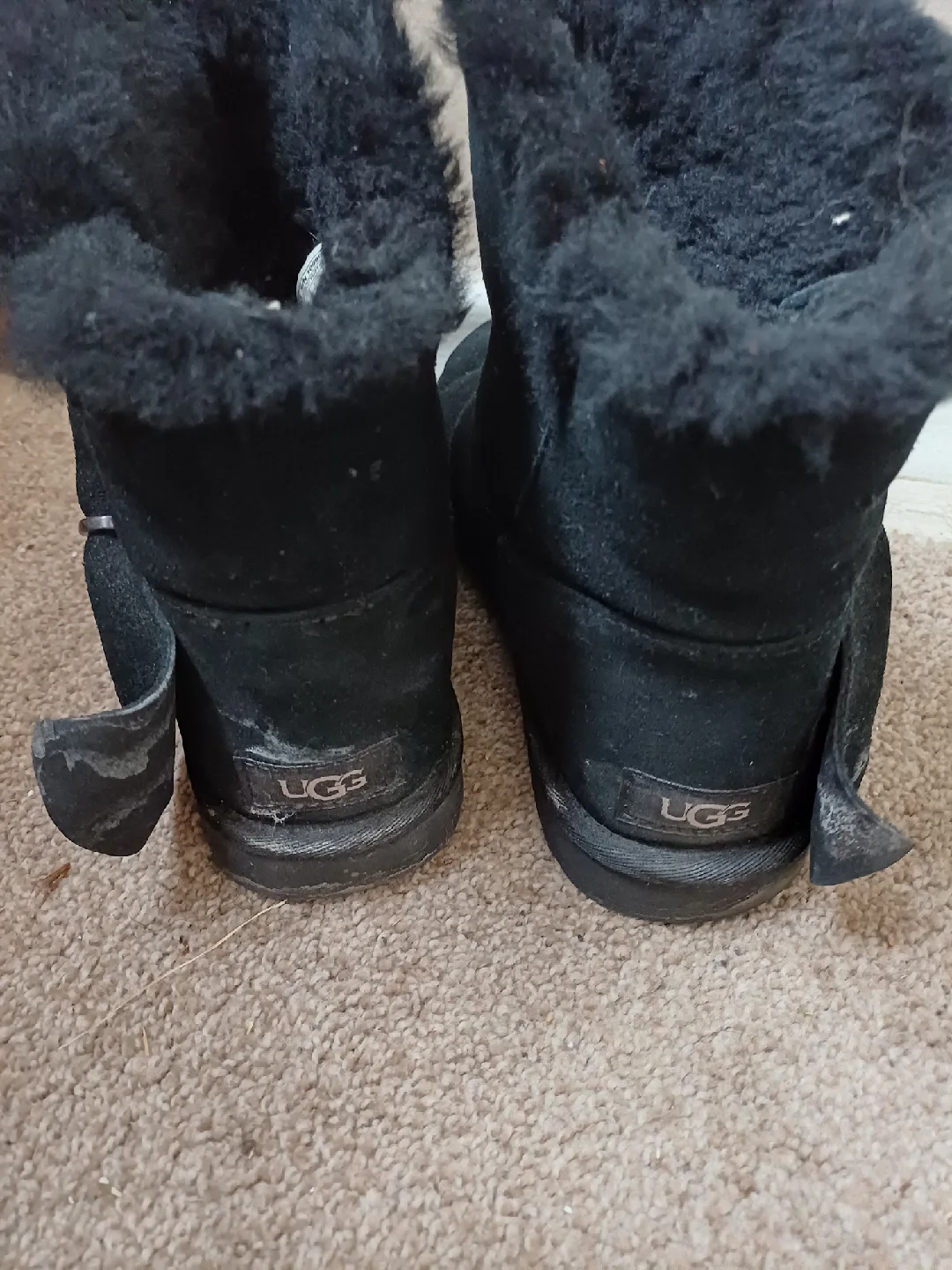 UGG Black Suede Boots, Size 8 image indicator(3)