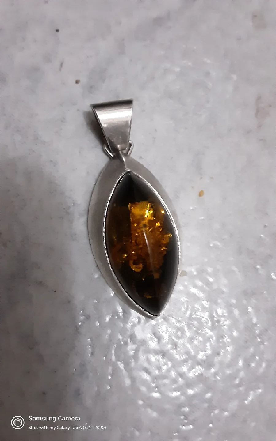 Amber & Silver Pendant thumbnail