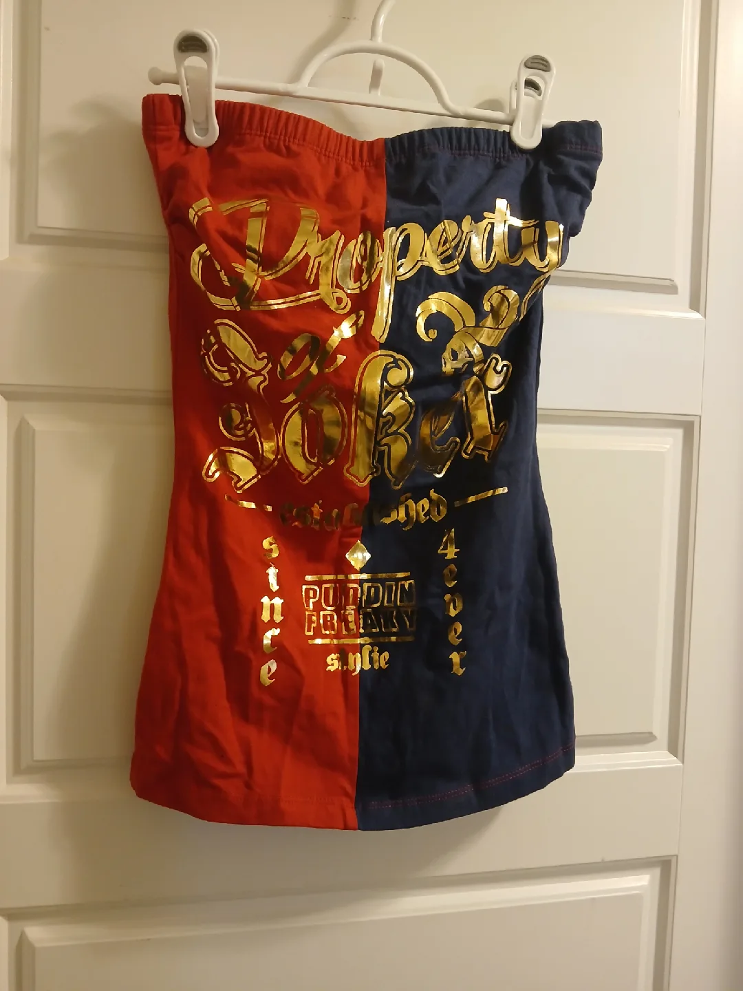 Red & Blue Corset Style Top thumbnail