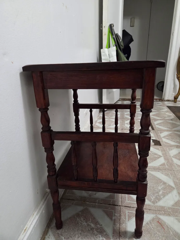 Vintage Dark Wood Side Table image indicator(2)
