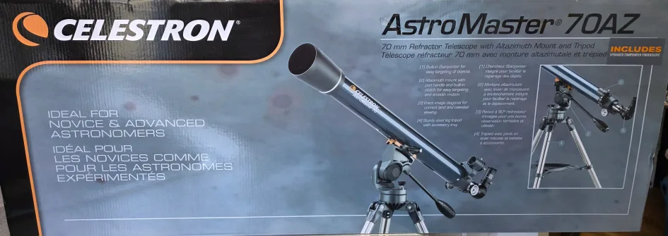 Celestron AstroMaster 70AZ Telescope - Like New! image indicator(2)