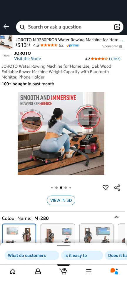 JOROTO MR280PROB Water Rowing Machine image indicator(3)