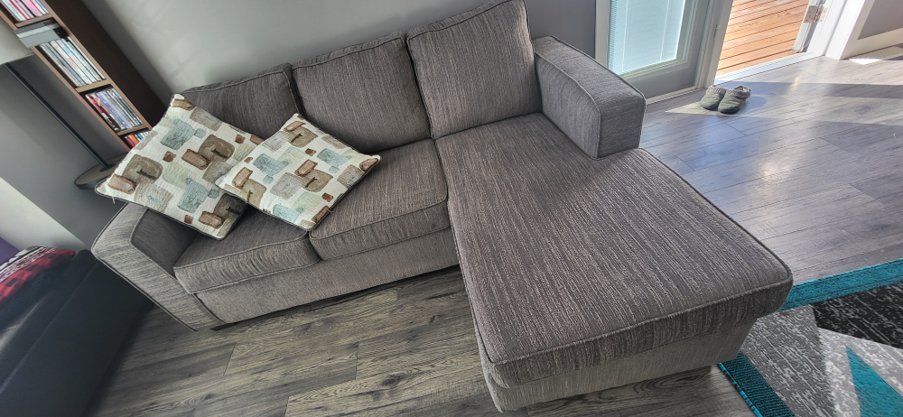 Grey Sofa with Pull-Out Bed