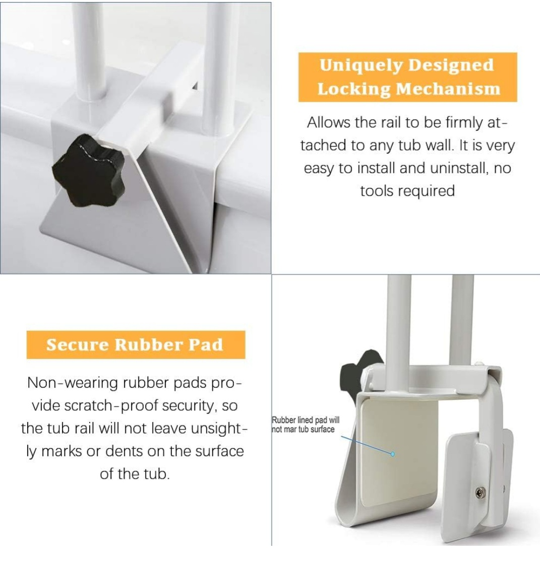 BATHTUB SAFETY RAIL (Grab Bar)Adjustable Clamp - photo 5