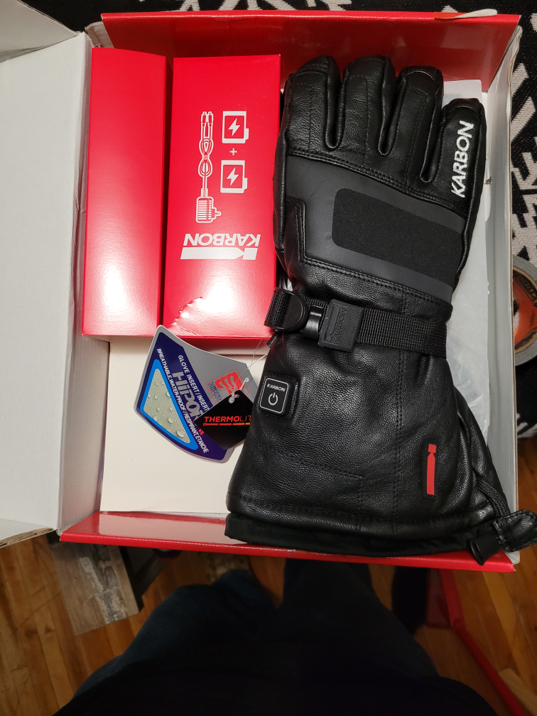 Karbon Heated Leather Ski Gloves - Medium - New in Box - photo 2