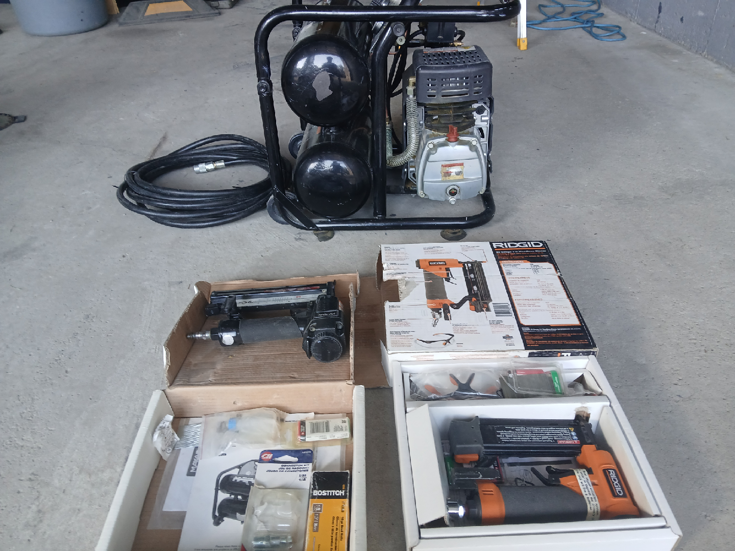 MAXAIR Air Compressor & Ridgid Nailers8