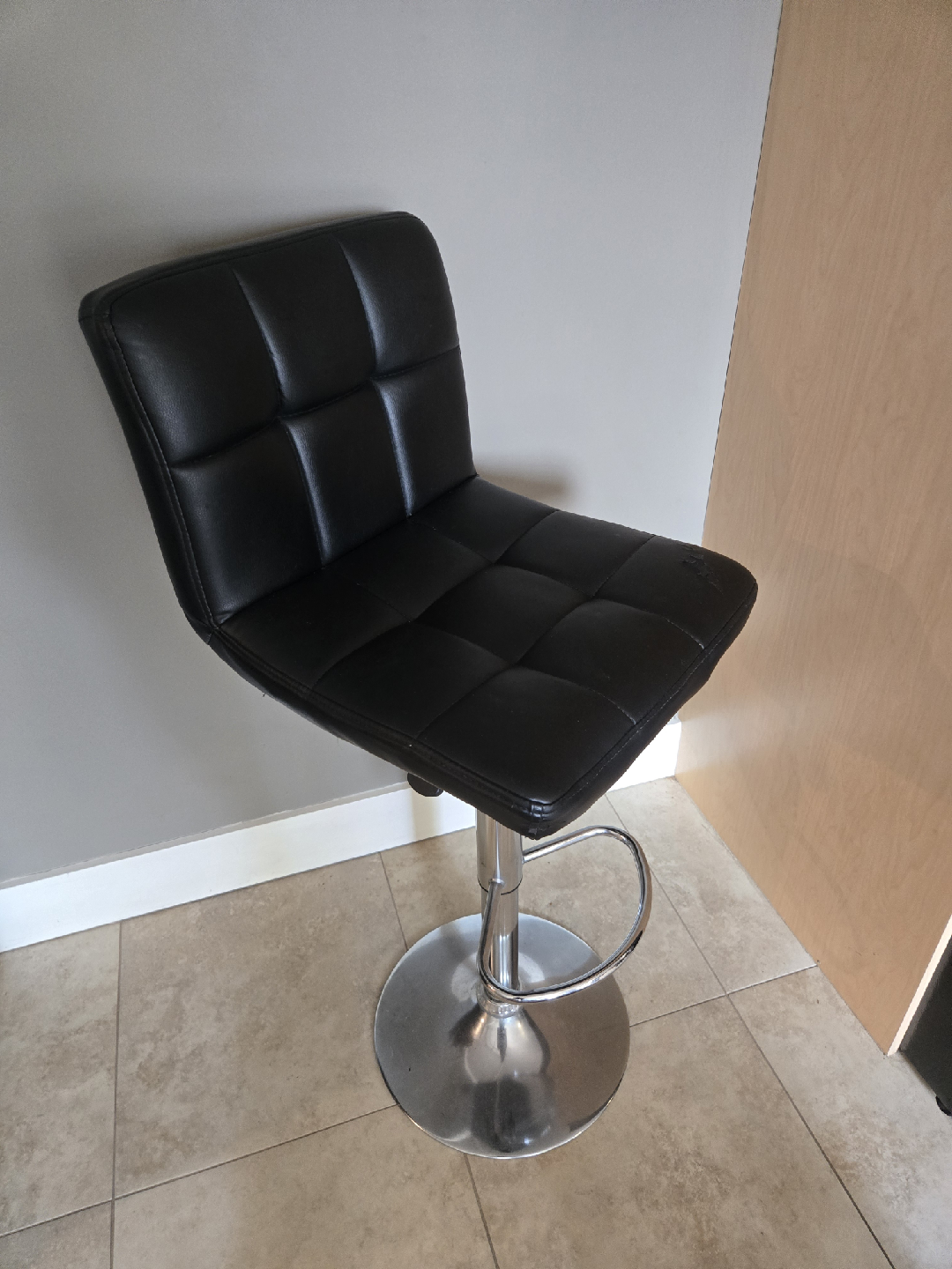 3 Black Adjustable Height Bar Stools