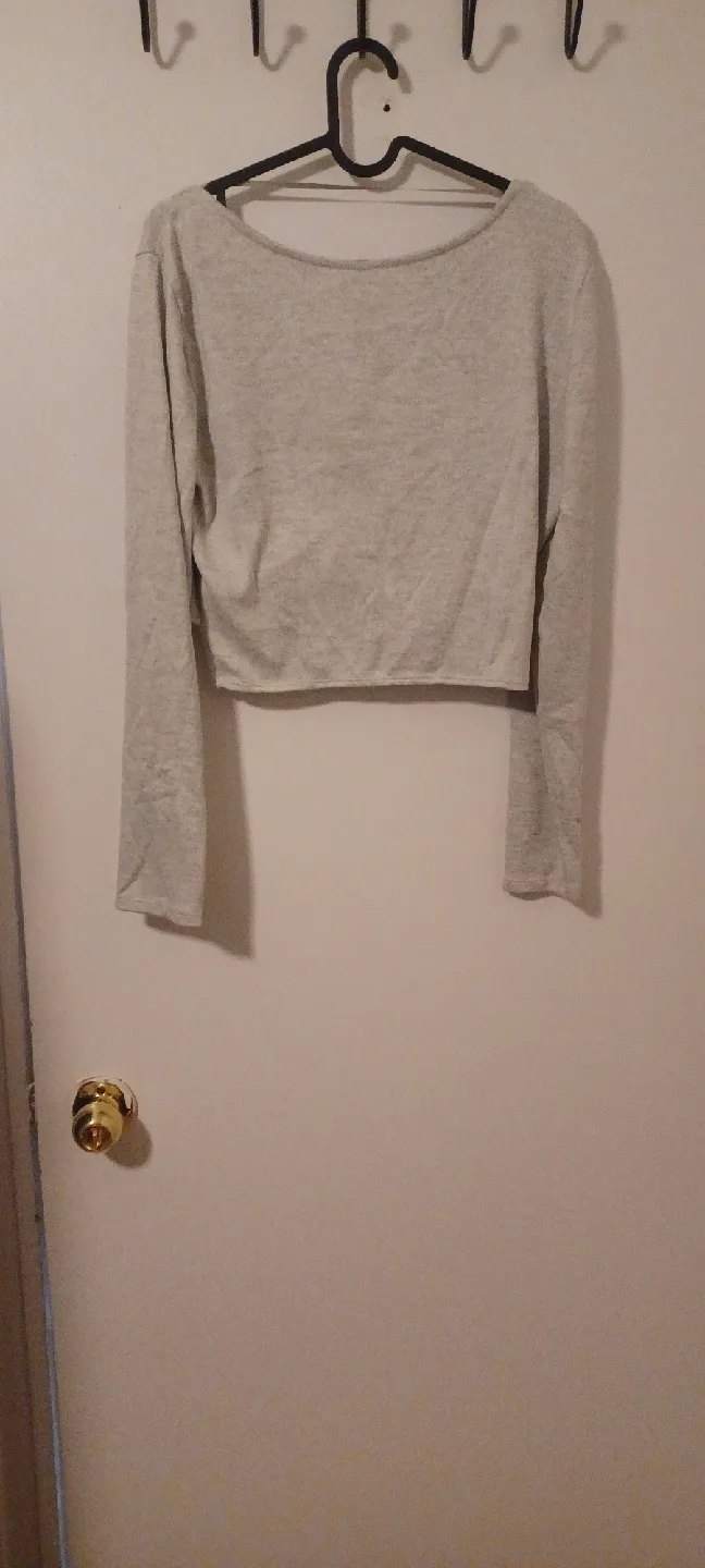 Joe Fresh Grey Wrap Top - Size L image indicator(2)