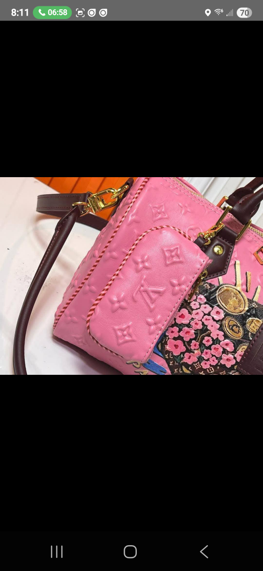 Louis Vuitton Pink Leather Satchel Bag - photo 3