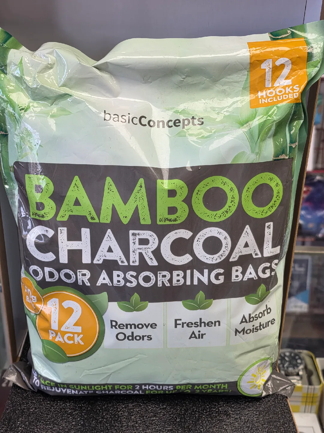 basicConcepts Bamboo Charcoal Odor Absorbing Bags - 12 Pack thumbnail